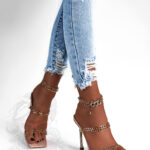 Klapki szpilki Madam Beibes beżowe