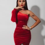 Sukienka welurowa Ola Voga Lovely Night czerwona