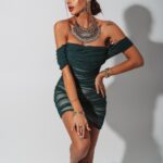 Sukienka siateczkowa Ola Voga Have Fun butelkowa zieleń