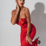 Kombinezon elegancki Unique Chic Ola Voga czerwony