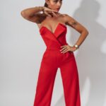 Kombinezon elegancki Unique Chic Ola Voga czerwony