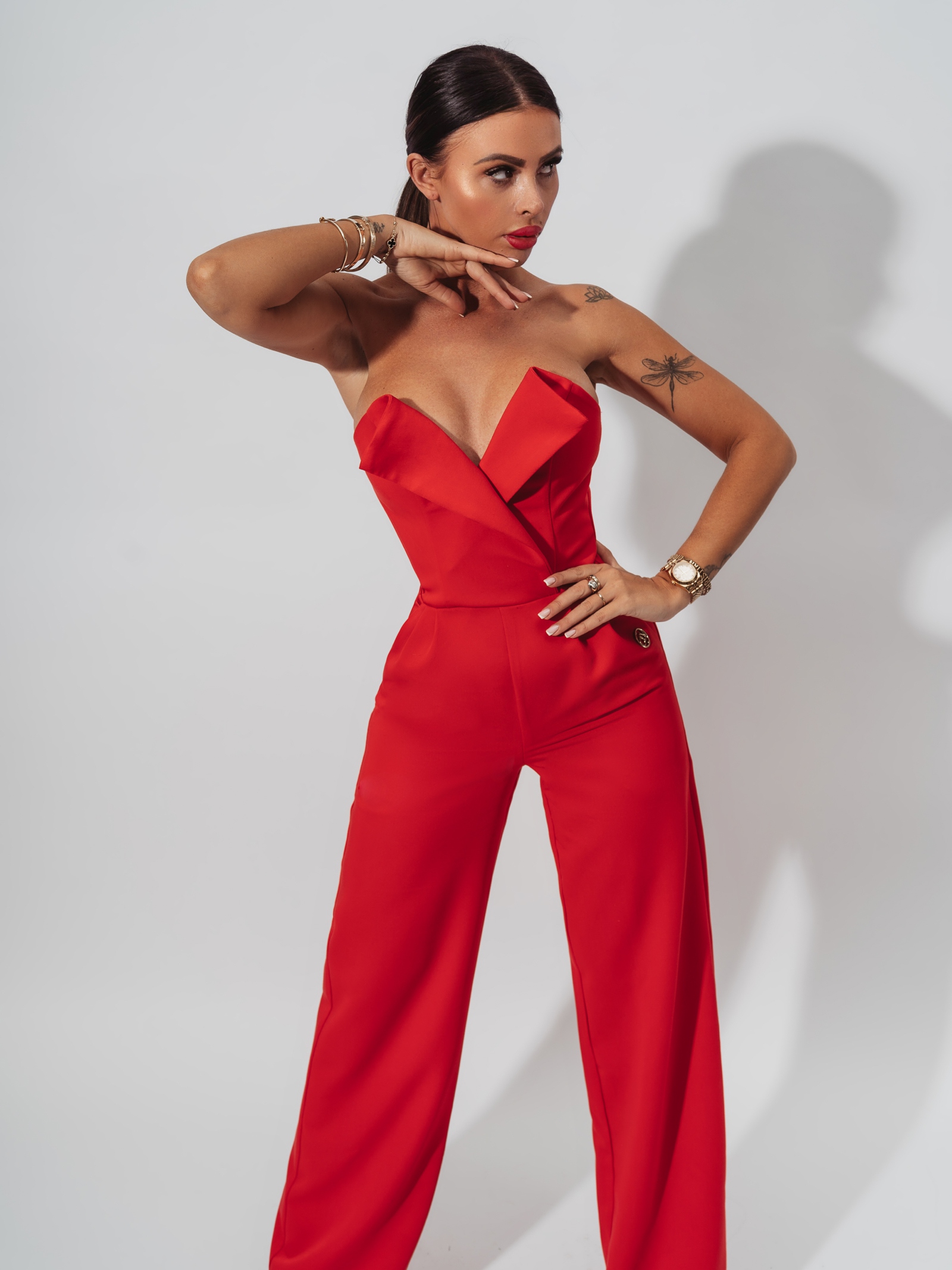 Kombinezon elegancki Unique Chic Ola Voga czerwony Kombinezon elegancki Unique Chic Ola Voga czerwony