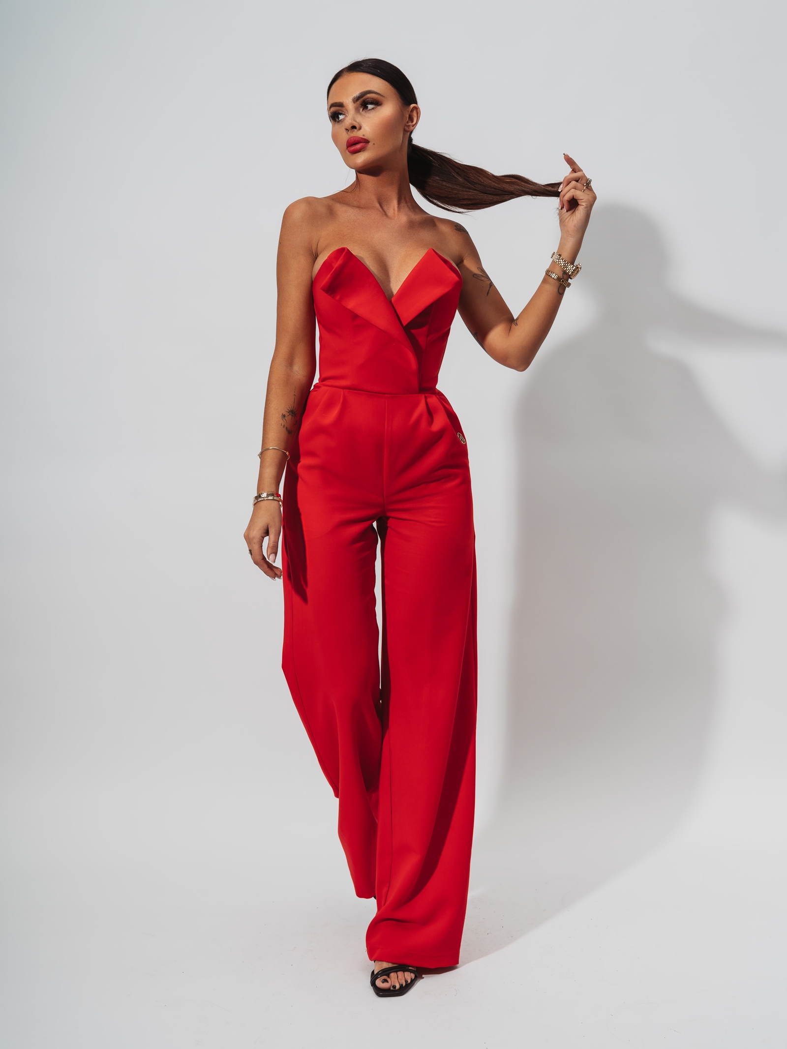 Kombinezon elegancki Unique Chic Ola Voga czerwony Kombinezon elegancki Unique Chic Ola Voga czerwony