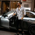 Koszula męska dopasowana Ola Voga Elegant Print biała