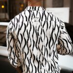 Koszula męska dopasowana Ola Voga Elegant Print biała