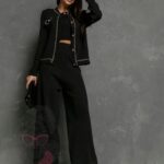 Komplet dzianinowy 3-częściowy Moshe czarny