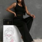 Komplet dzianinowy 3-częściowy Moshe czarny