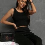 Komplet dzianinowy 3-częściowy Moshe czarny