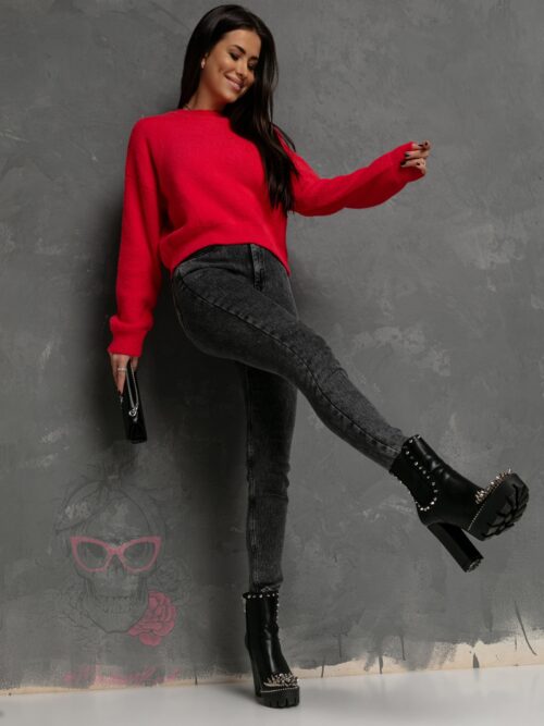 Sweter miękki Felesz czerwony