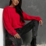 Sweter miękki Felesz czerwony