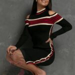 Sukienka dzianinowa z napami Pawoli czarna