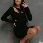 Sukienka dzianinowa Skysa czarna