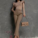 Spodnie eleganckie Copito beżowy melanż