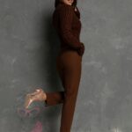 Spodnie eleganckie Copito melanż brąz