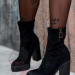 Botki na słupku Madam Leme czarne