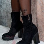 Botki na słupku Madam Leme czarne