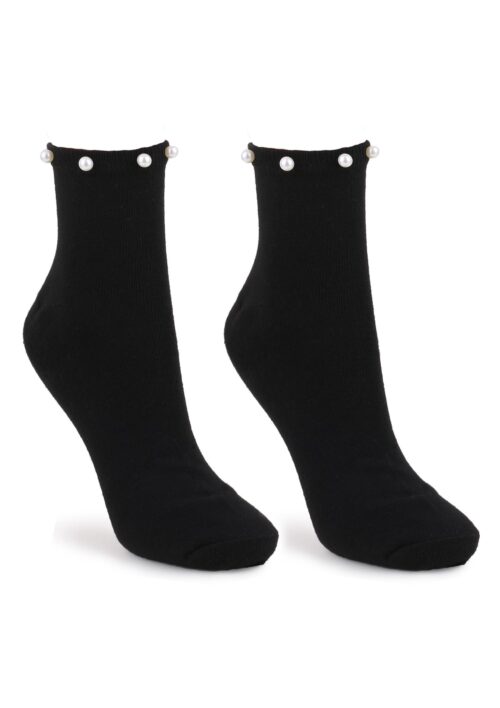 Skarpetki z perłami Opi czarne