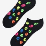 Bawełniane stopki damskie w neonowe czaszki