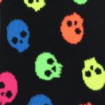 Bawełniane stopki damskie w neonowe czaszki