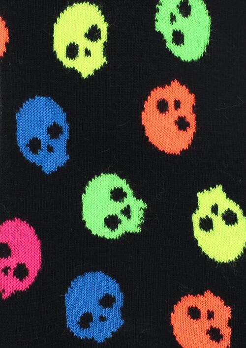 Bawełniane stopki damskie w neonowe czaszki