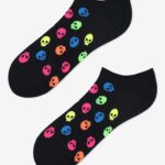Bawełniane stopki męskie w neonowe czaszki
