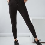 Spodnie z wyższym stanem New Asymmetry Ola voga czarne