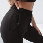 Spodnie z wyższym stanem New Asymmetry Ola voga czarne