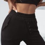 Spodnie z wyższym stanem New Asymmetry Ola voga czarne