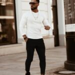 Spodnie bawełniane męskie Black Comfort Ola Voga czarne