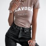 T-shirt klasyczny Cool Print Ola Voga c.beż