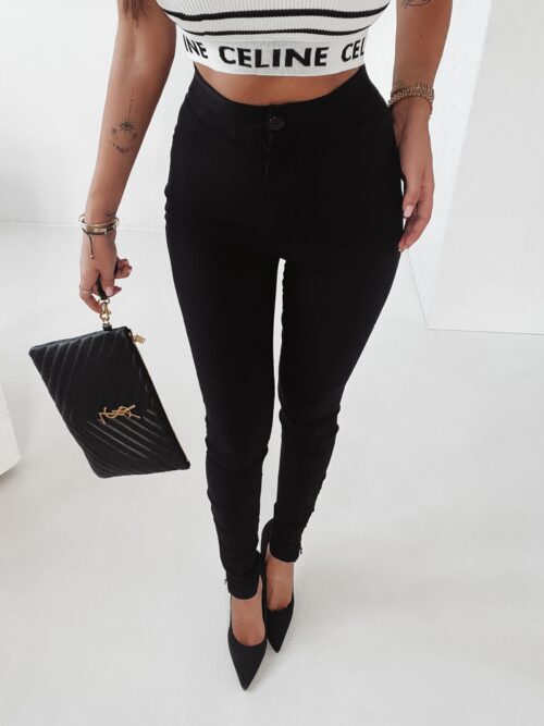 Spodnie z wysokim stanem Lota Ola Voga czarne