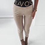 Legginsy winylowe LATEX OLAVOGA j.beżowe