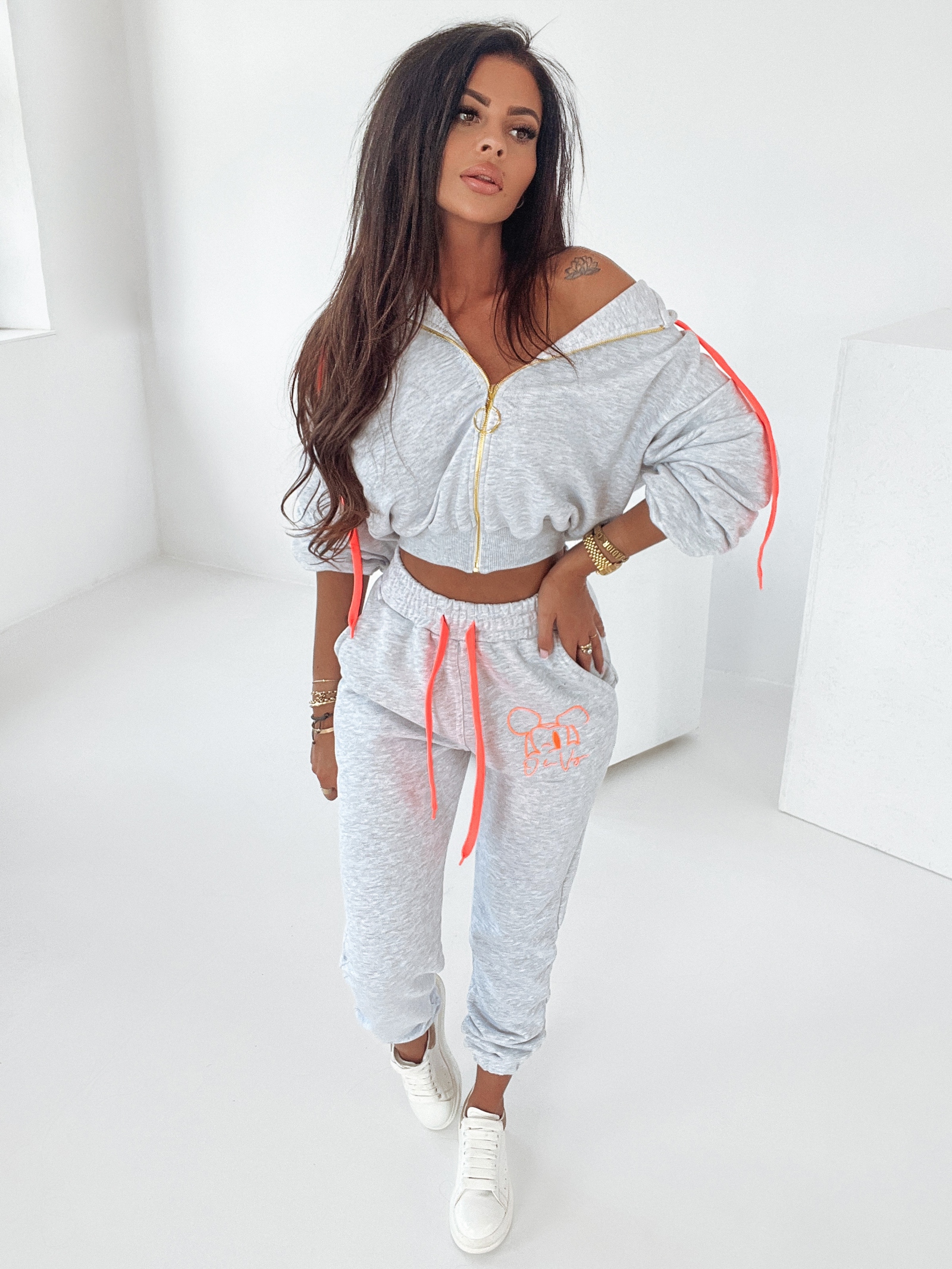 Komplet bawełniany Ola Voga Mouse j.szary