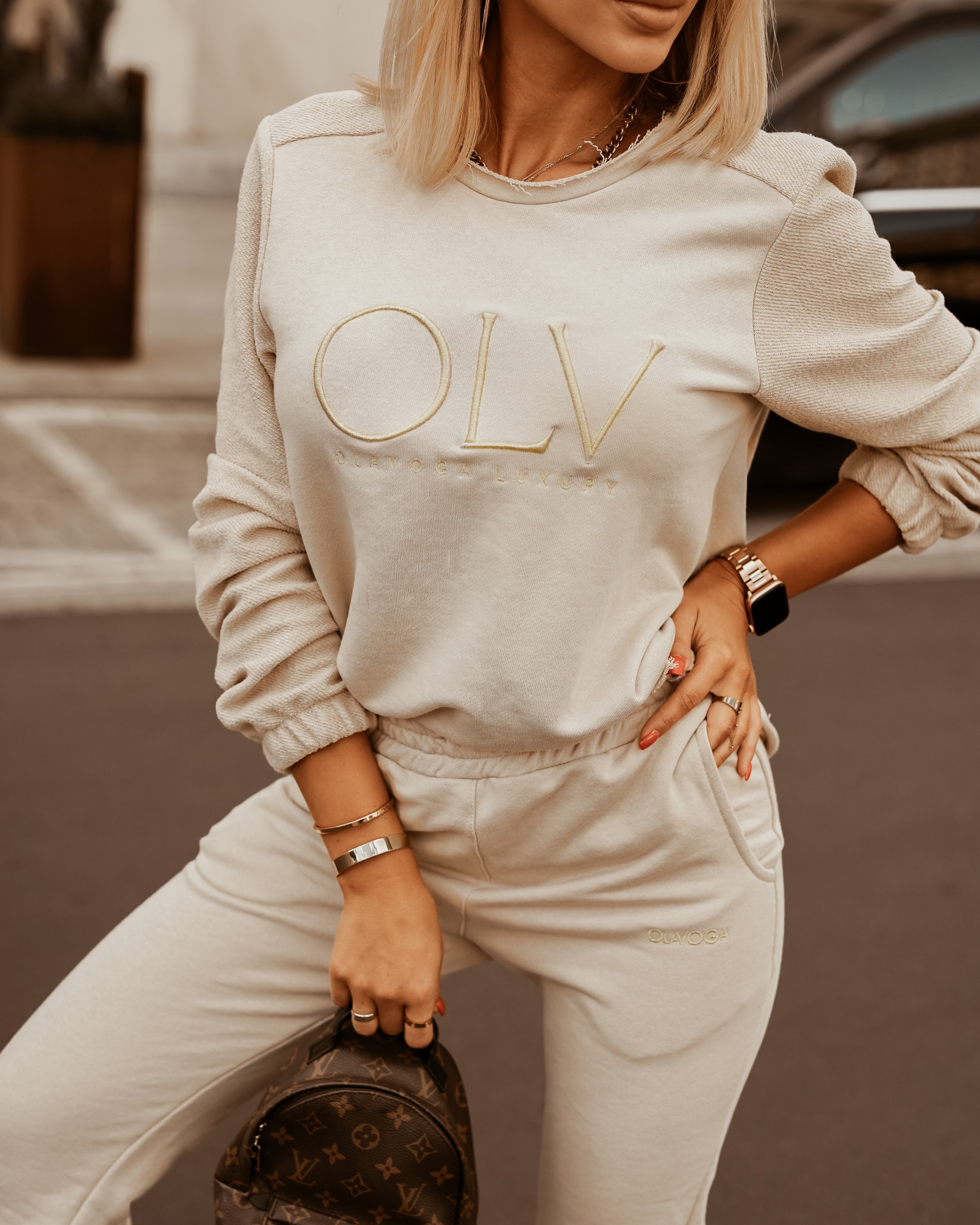 Komplet dresowy Luxury Set Woman Ola Voga beżowy