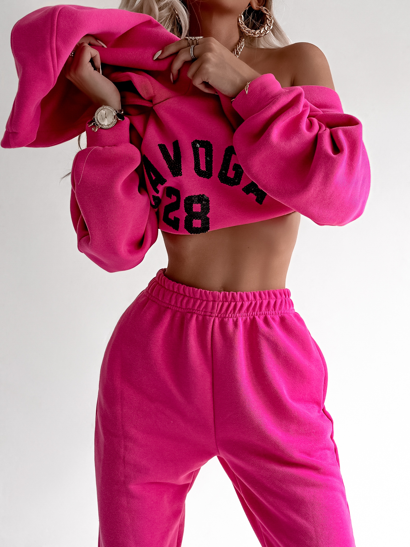 Komplet dresowy O'la Voga Black Bling amarantowy