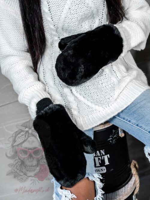 Rękawiczki pluszowe na jeden palec czarne