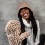 Rękawiczki owieczka Sheep karmelowe