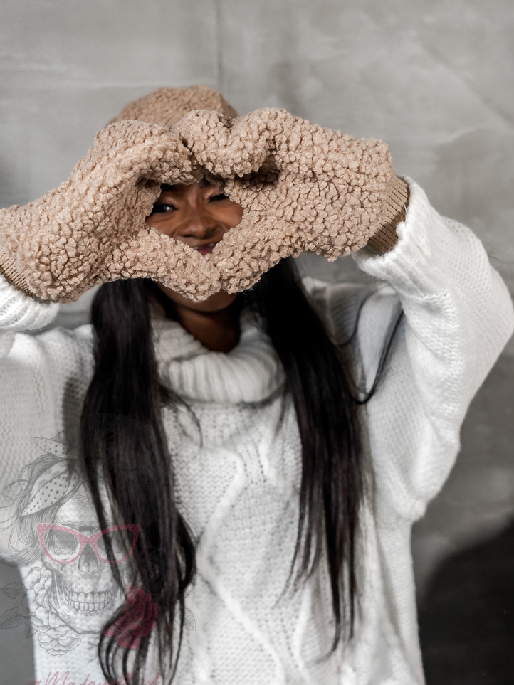 Rękawiczki owieczka Sheep karmelowe