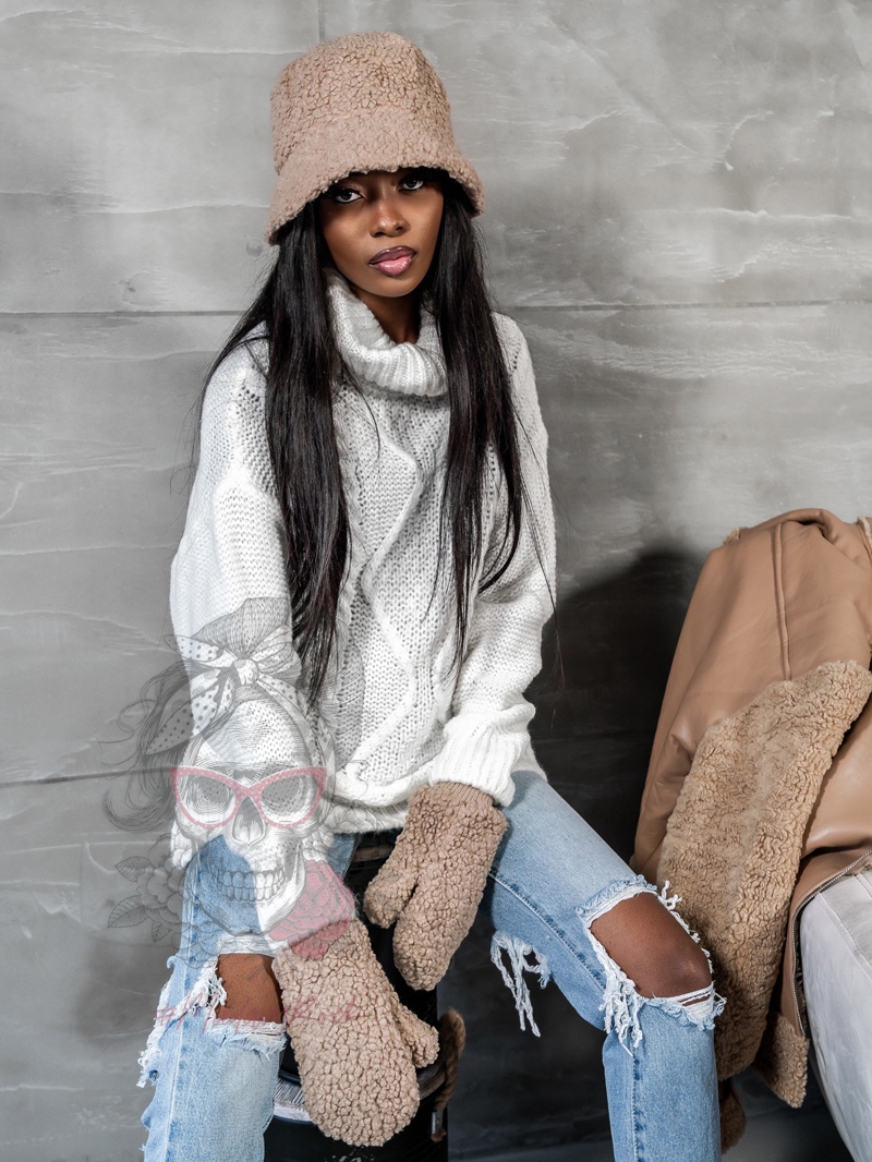 Rękawiczki owieczka Sheep karmelowe