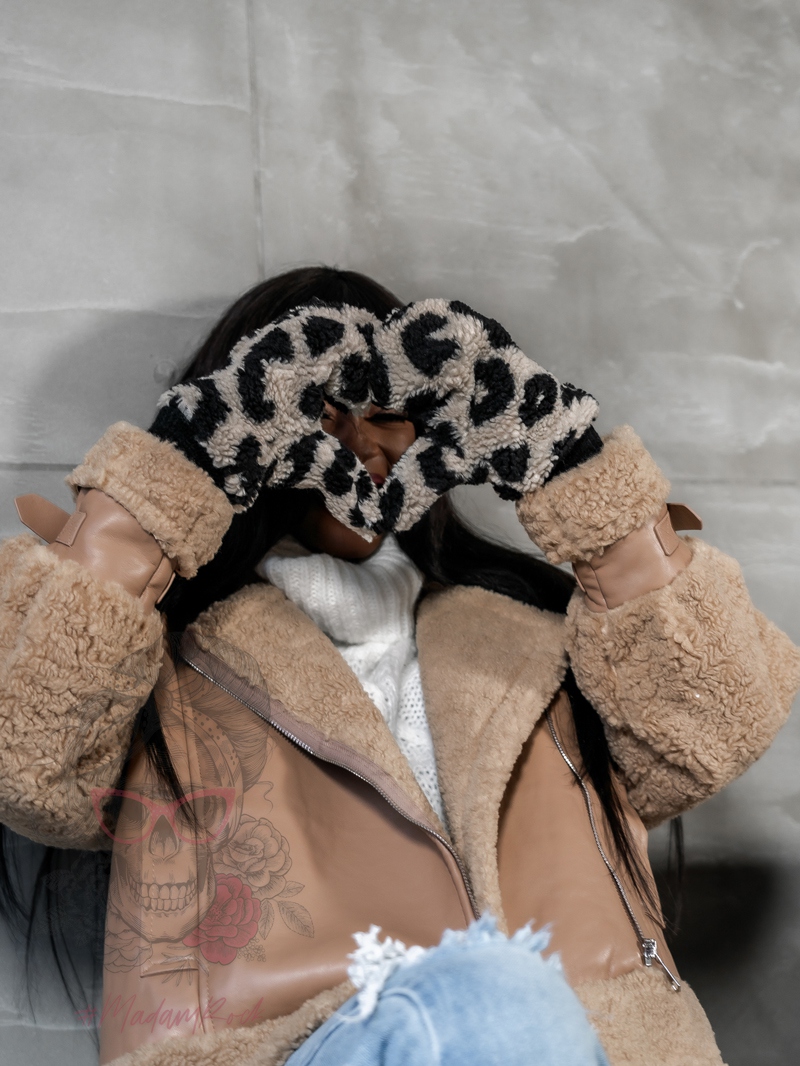 Rękawiczki baranki LeoSheep beżowe