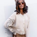 Beret moherowy z pomponem Igi panterka