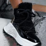 Sneakersy z kożuszkiem Madam Abrigo czarne