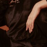 Komplet welurowy dziecięcy Mom&Kid-Logo czarny