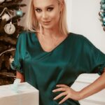 Piżama satynowa Lovely Pajamas butelkowa zieleń