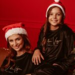 Komplet welurowy dziecięcy Mom&Kid-Logo czarny