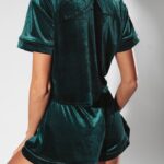 Piżama aksamitna Good Morning Ola Voga butelkowa zieleń