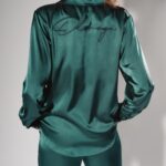 Piżama satynowa Ola Voga Chic Satin butelkowa zieleń