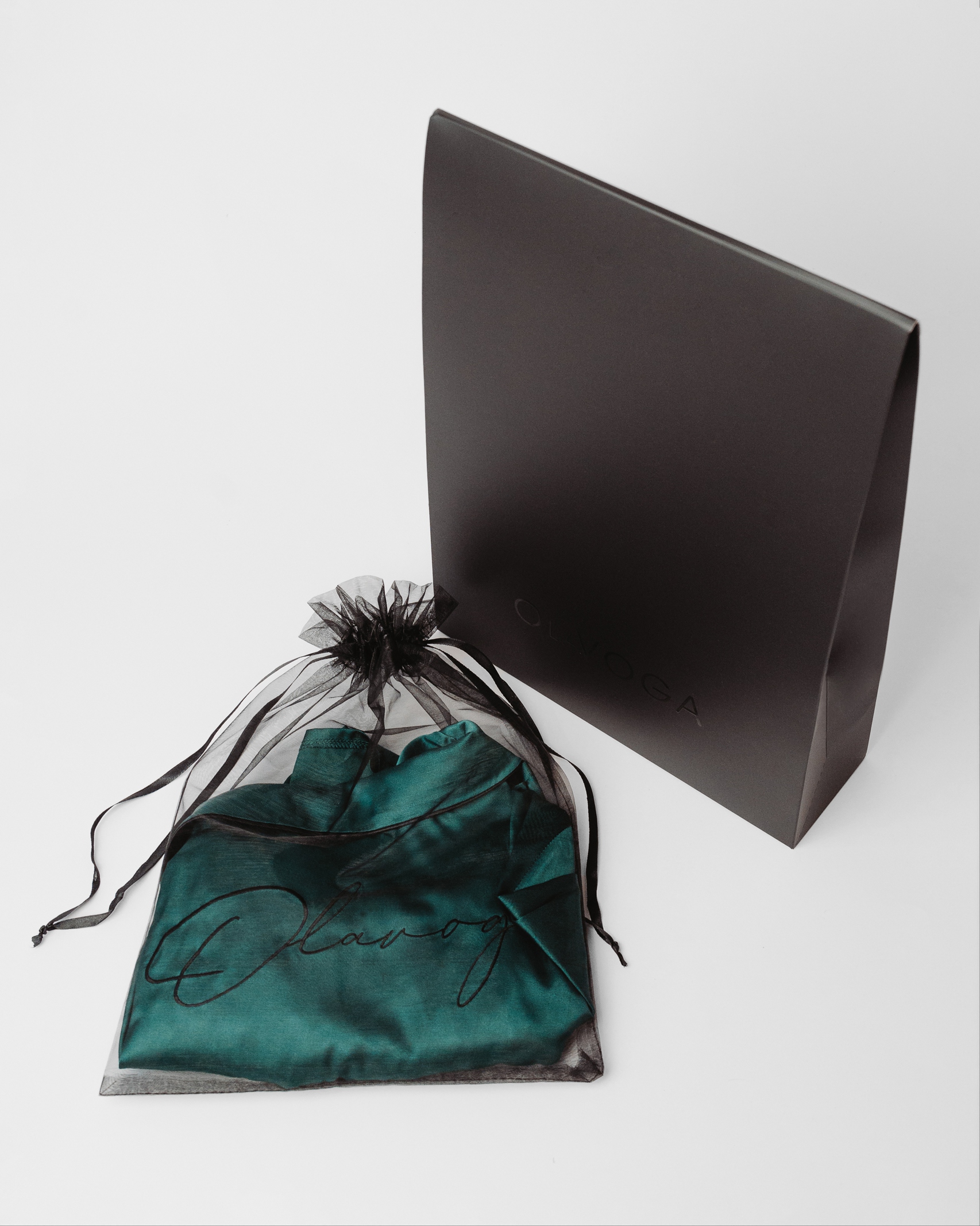 Piżama satynowa Ola Voga Chic Satin butelkowa zieleń