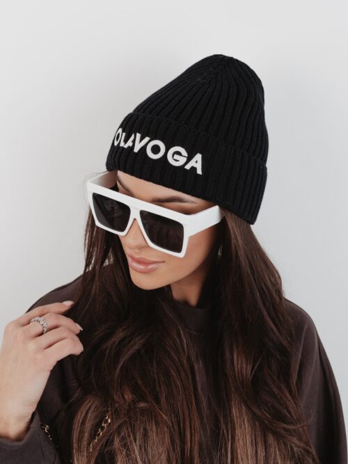 Czapka damska bawełniana OlaVoga Letters czarna