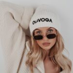 Czapka damska bawełniana OlaVoga Letters ecru